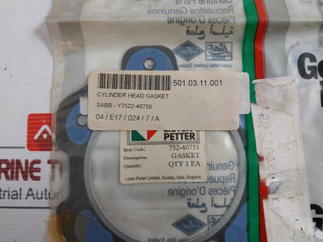 Lister Petter Cylinder Head Gasket 752-40751