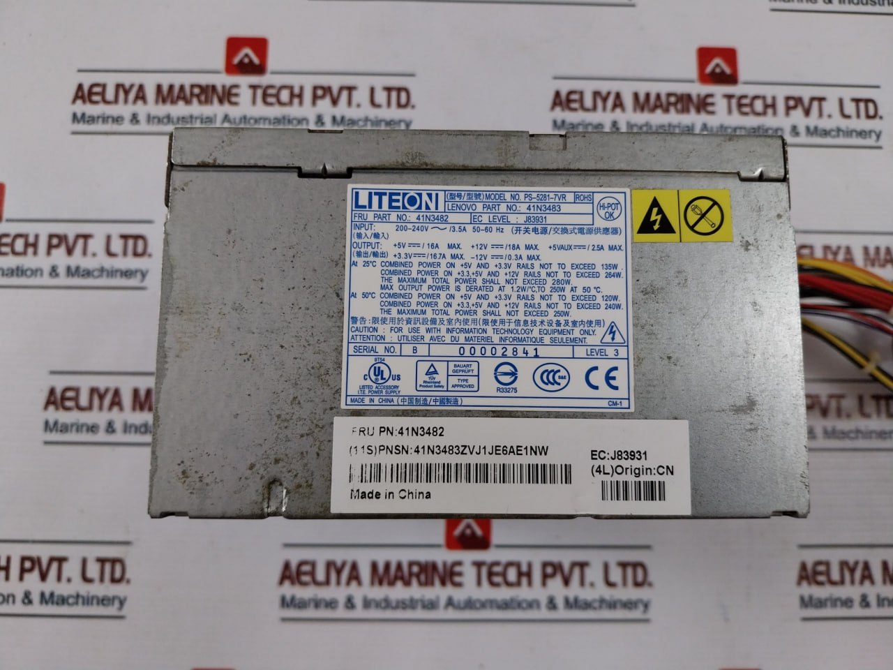 Liteon/Lenovo PS-5281-7VR Power Supply 41N3483 200-240V 3.5A 50-60 Hz