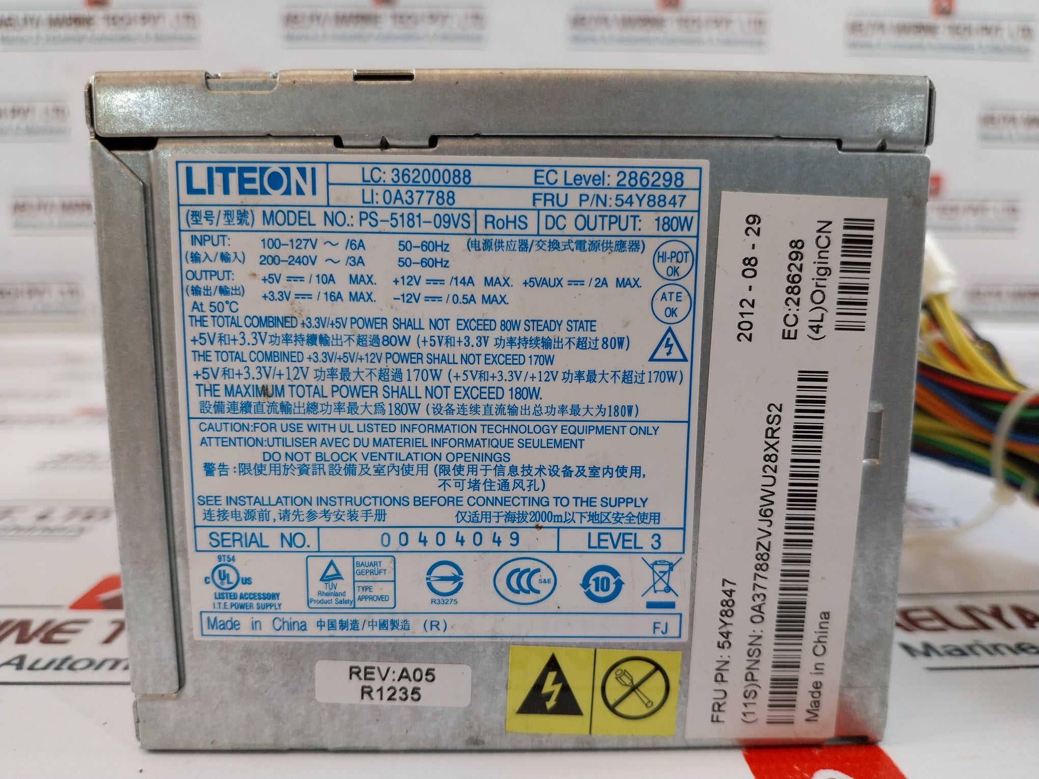 Liteon Ps-5181-09Vs Switching Power Supply Unit 100-127/200-240V~ 6A/3A 50-60Hz