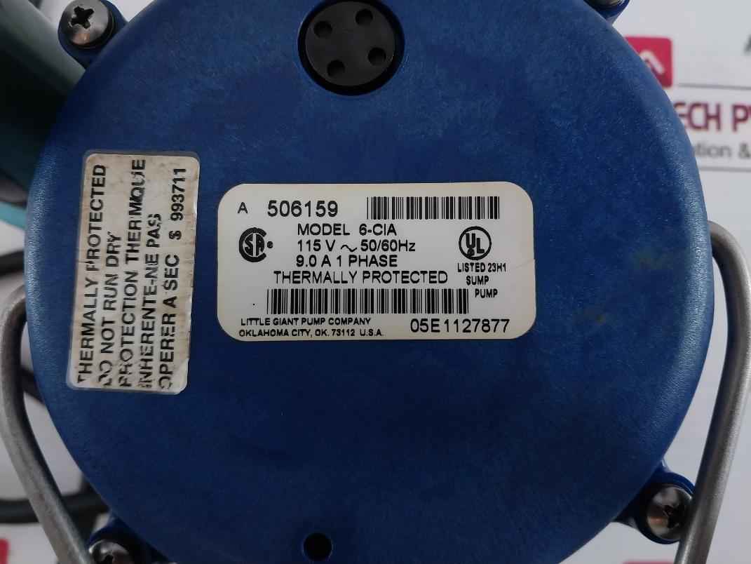 Little Giant 6-cia Submersible Sump Pump 115V- 50/60Hz 2M 9.0A