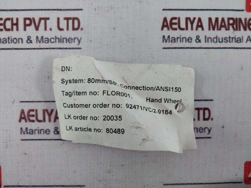 Lk Valves Flor001 Hand Wheel 80Mm Straight Connection/Ansi 150