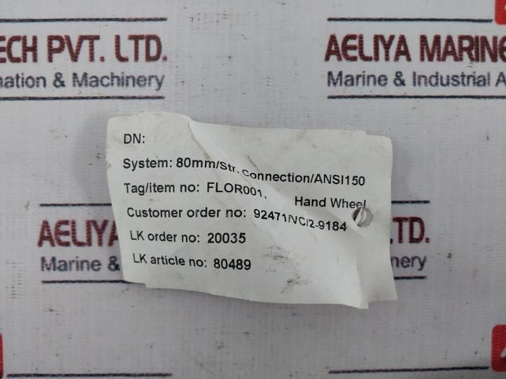 Lk Valves Flor001 Hand Wheel 80Mm Straight Connection/Ansi 150