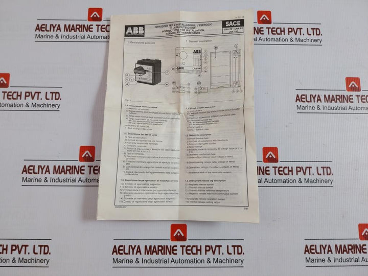 Lna 32 Low-voltage Current Circuit Breaker 660V 50-60H Abb
