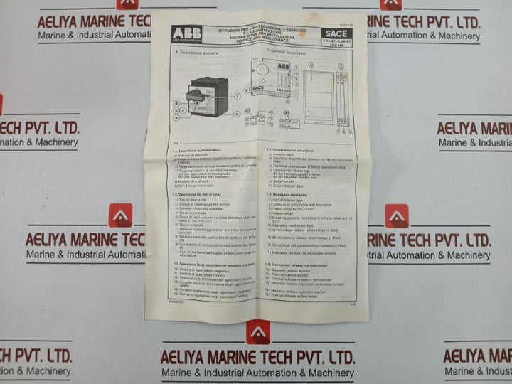 Lna 32 Low-voltage Current Circuit Breaker Abb 660 V 50-60Hz