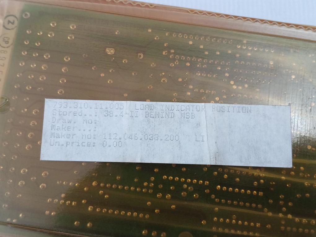 Load Indicator Position Module 112.046.033.200 Sulzer 10V