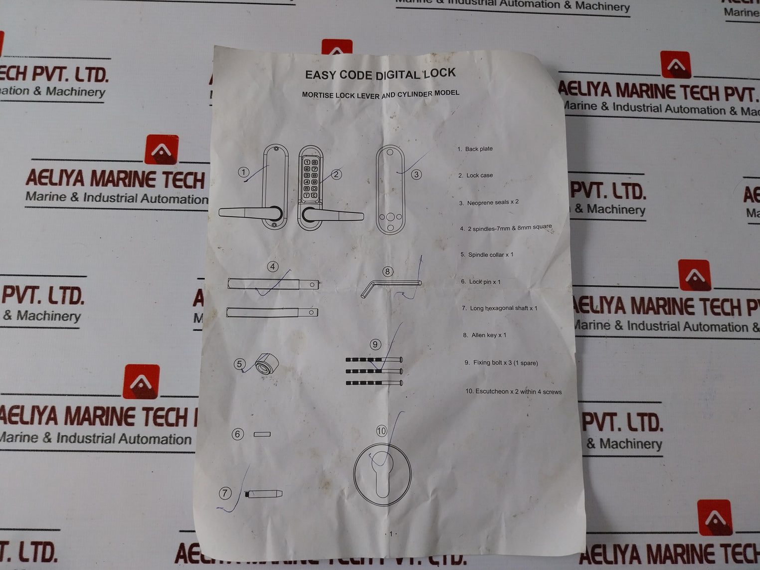 Lockstate Easy Code Digital Lock With Door Handle Mortise Lock Lever El-571