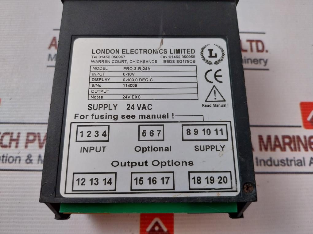 London Electronics Pro-3-r-24A Panel Digital Meter 0-10V