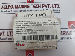 Lonestar Bx151 Gasket Ring Api Type Bx-151 316 Sst