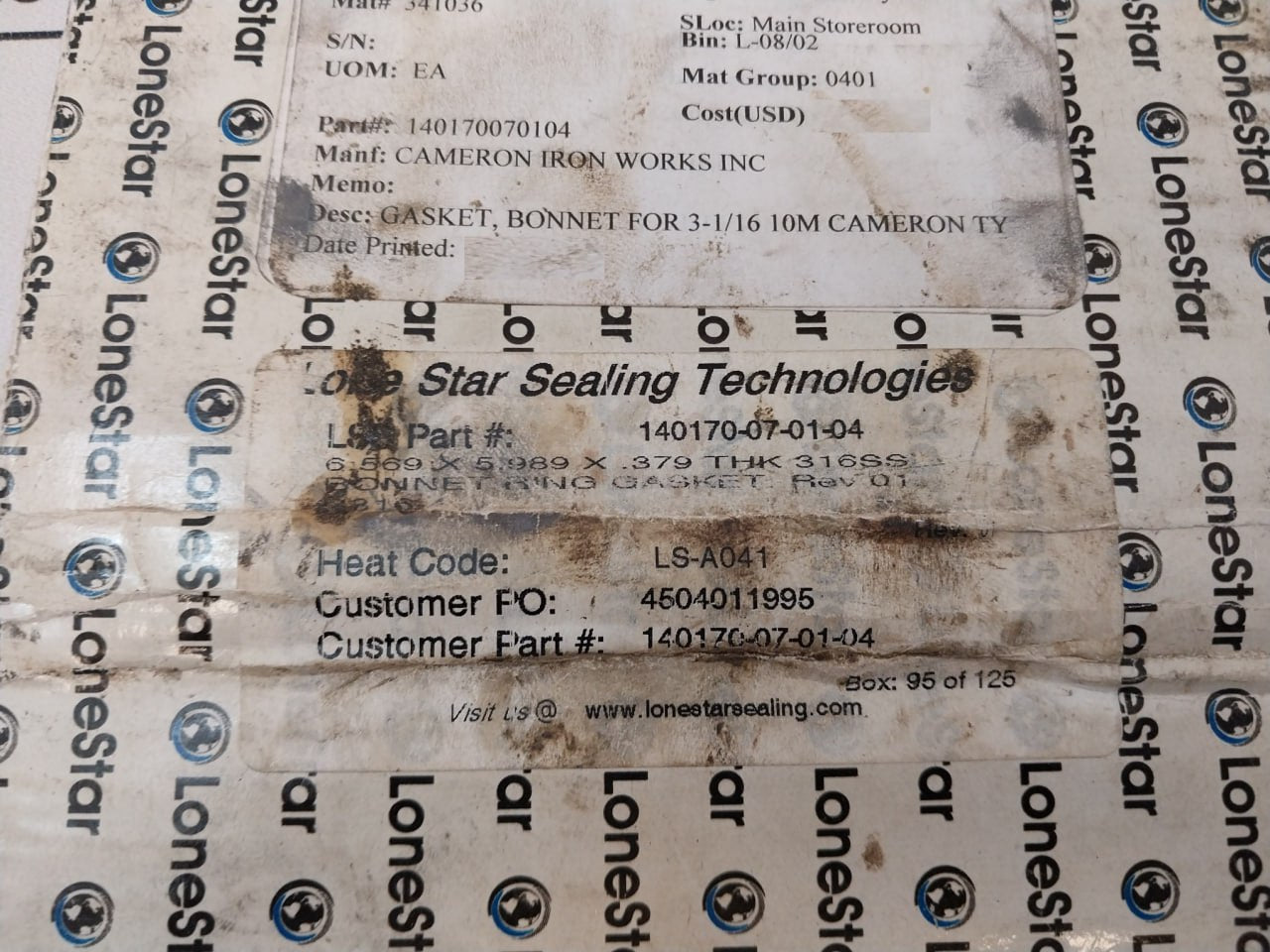 Lonestar 140170-07-01-04 Bonnet Ring Gasket Rev 01