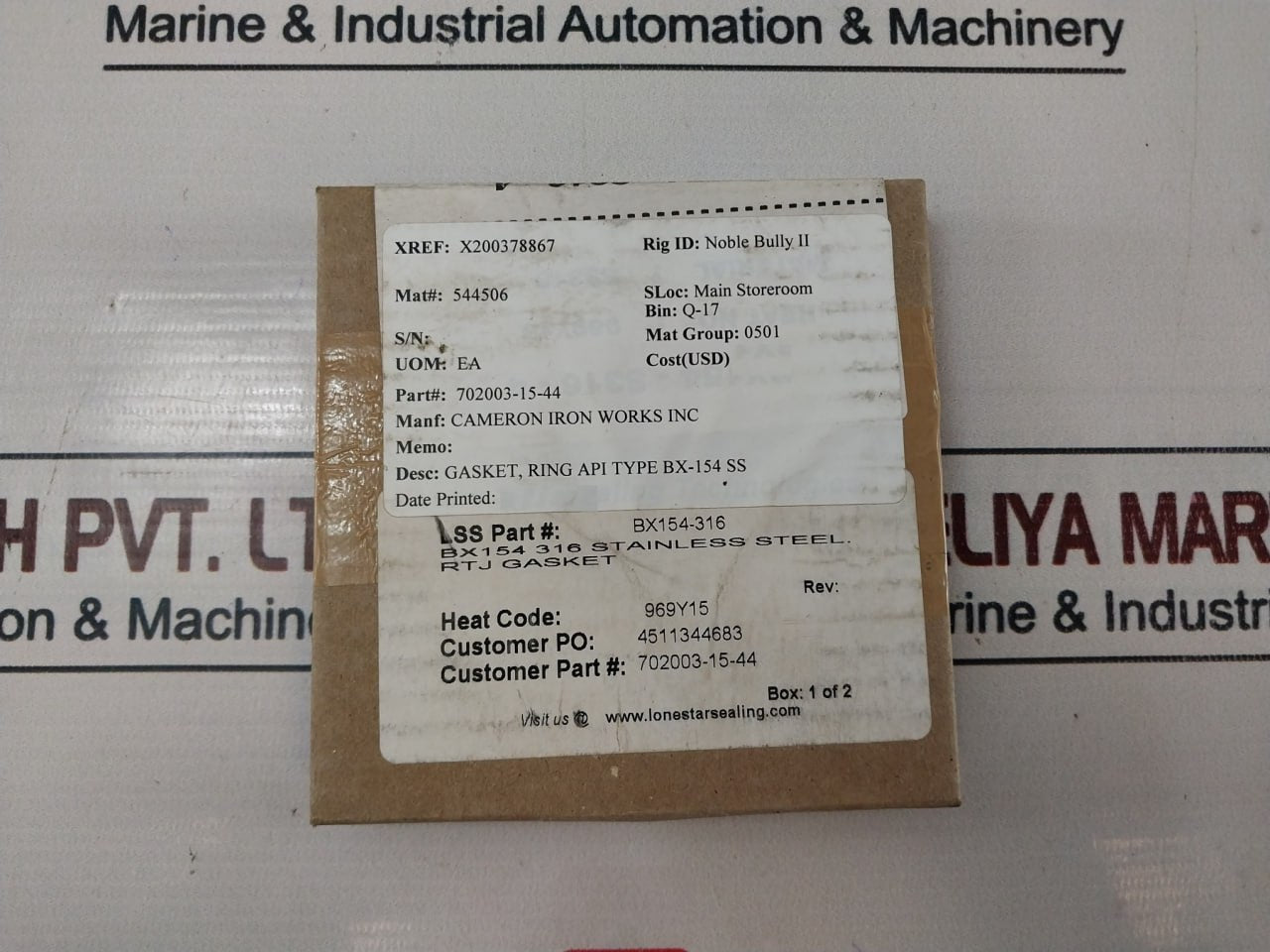 Lonestar 6A-0348 Stainless Steel Ring Type Joint Gasket Bx154-316