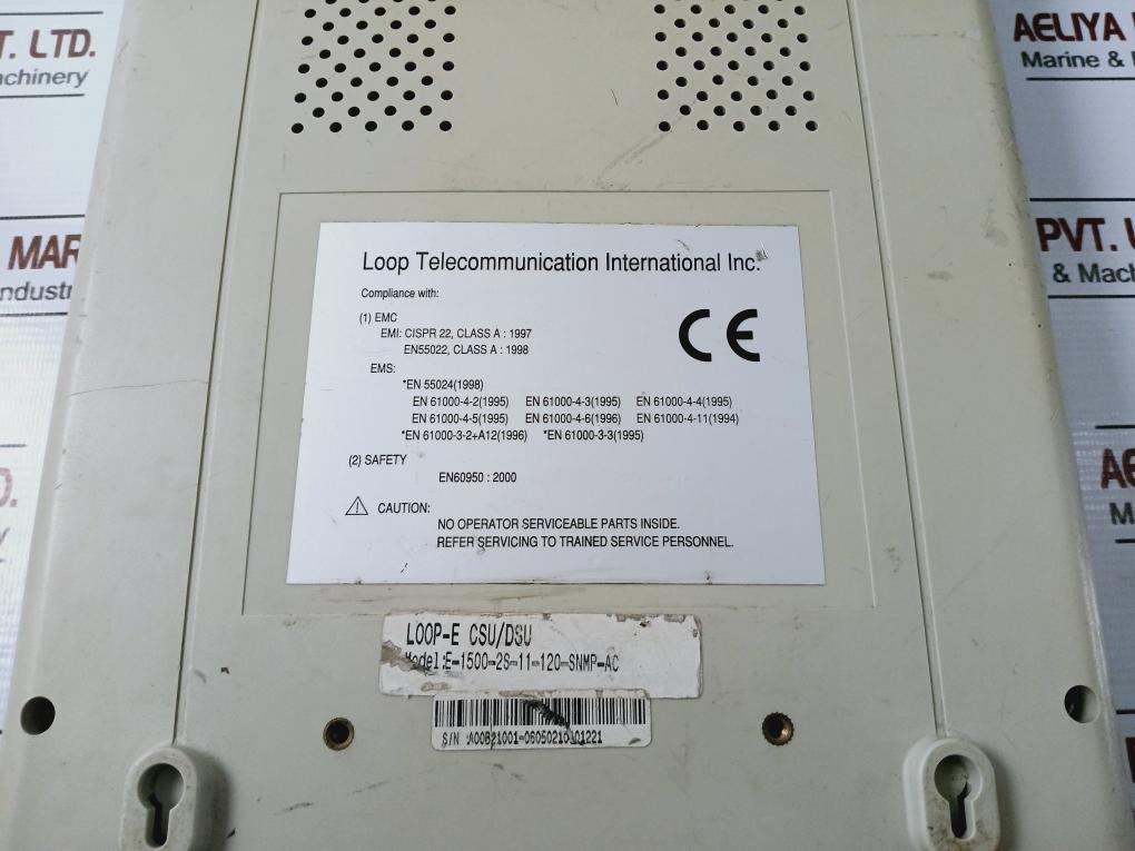 Loop Telecom e1500-2s Csu/dsu Series Standalone-100-240vac, 50/60hz, 0.3a Max.