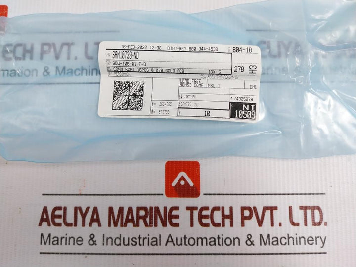 Lot-Of-5x-Samtec-Pitch-Socket-Strip-Strip-Receptacle-Sqw-108-01-F-D-12