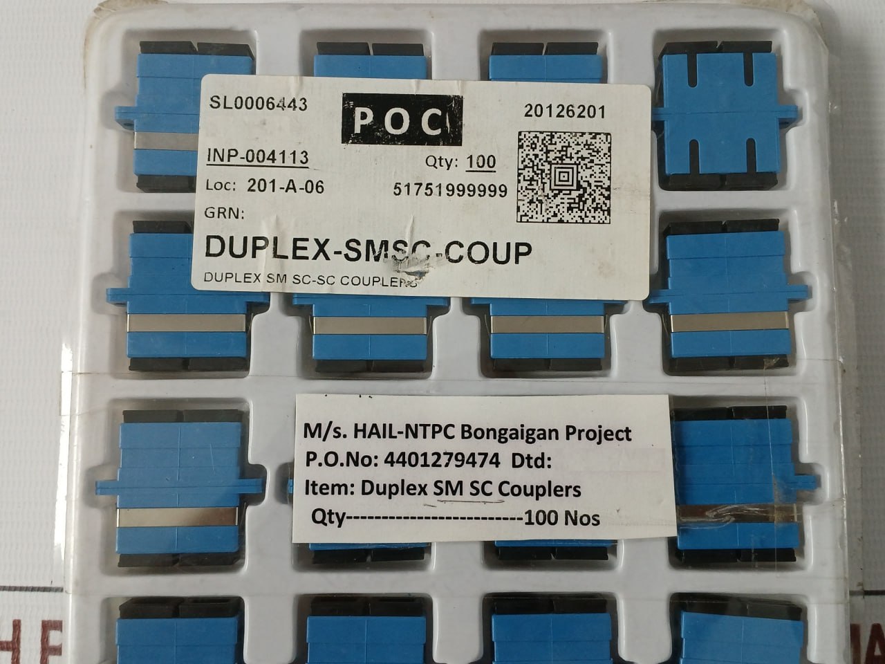 Lot Of 100X Duplex Fiber Optic Coupler Sc-ac Sl0006443 Inp-004113