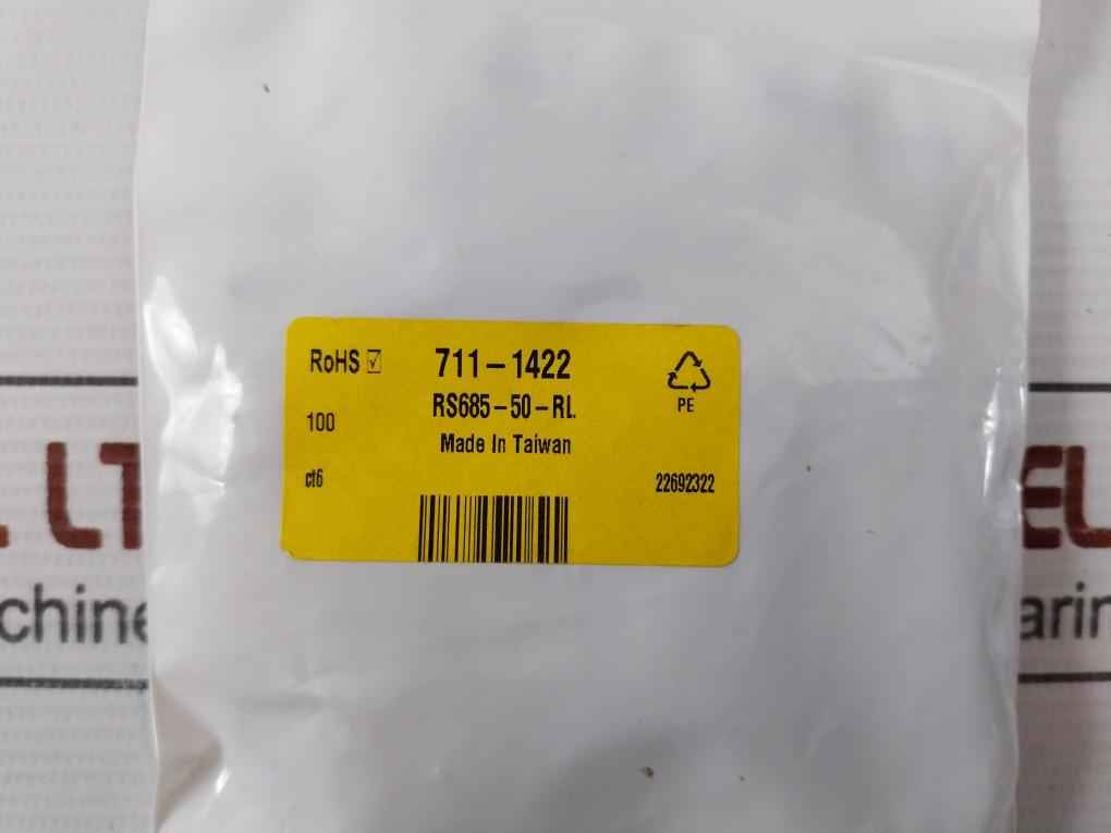 Lot Of 100X Rs Aluminium Electrolytic Capacitor 50V, 711-1422
