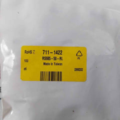 Lot Of 100X Rs Aluminium Electrolytic Capacitor 50V, 711-1422