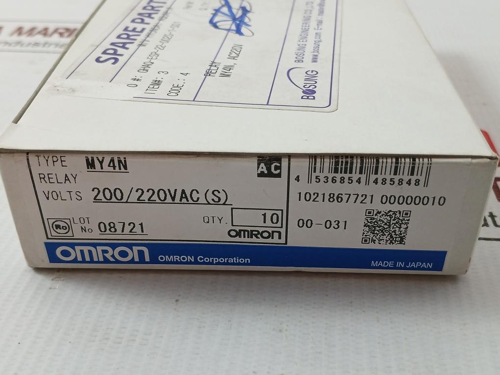 Lot Of 10X Aux Relay My4N Omron 200/220Vac