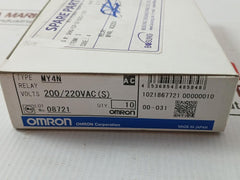 Lot Of 10X Aux Relay My4N Omron 200/220Vac