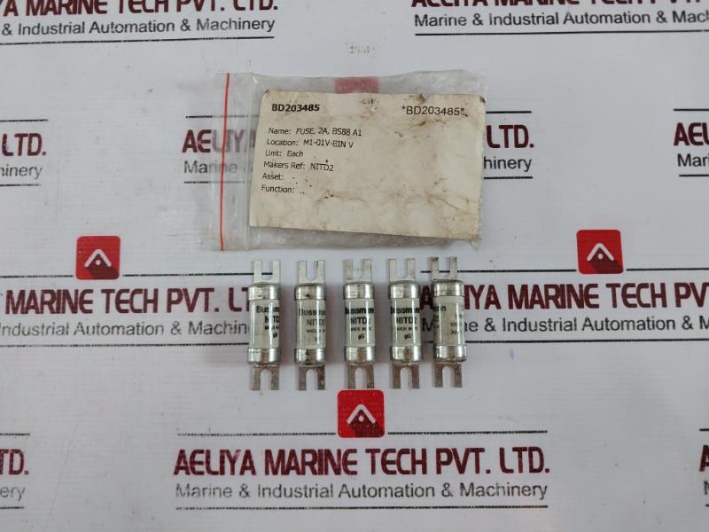 Lot Of 10X Bussmann Nitd2 Fuse 2A 550Vac 80 Ka