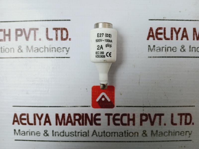 Lot Of 10X E27 (D Ii) Iec 269 Bottle Fuse 500V~ 100Ka, 2A