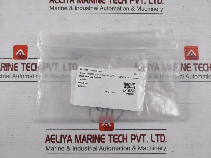 Lot Of 10X GE 1900001-122 O-ring Seal 70 DURO 2-122 (103568) 70A SS007A
