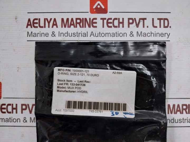 Lot Of 10X HYDRIL 1900001-121 O-ring Seal 2-121 70 DURO MUX POD A2-59A 10313329