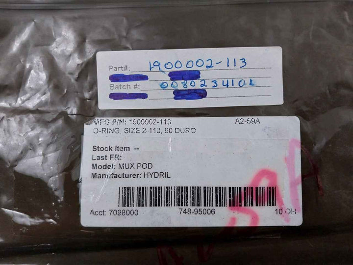 Lot Of 10X Hydril 1900002-113 O-ring 2-113 90 Duro A2-59A