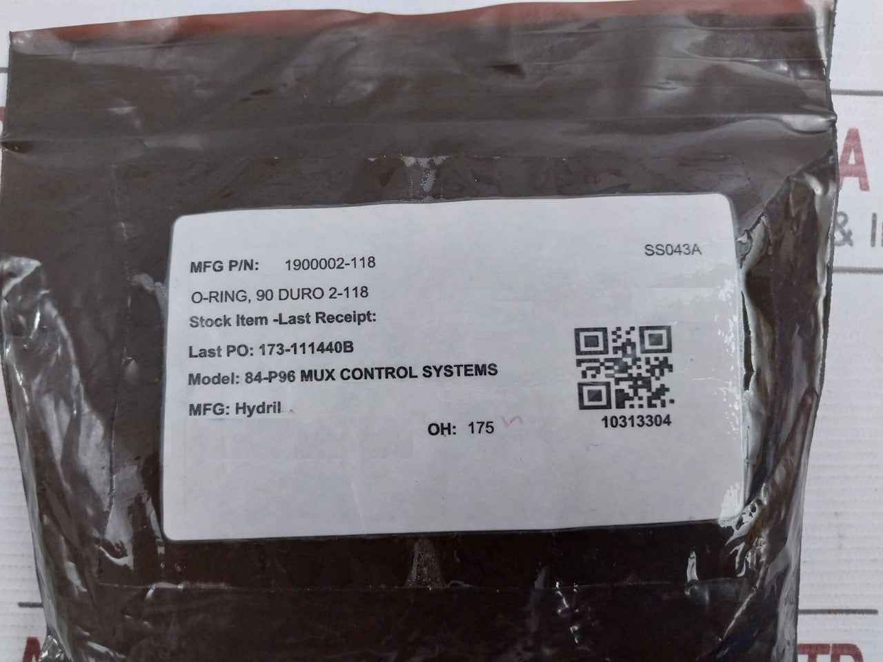 Lot Of 10X Hydril 1900002-118 O-ring 90 Duro 2-118