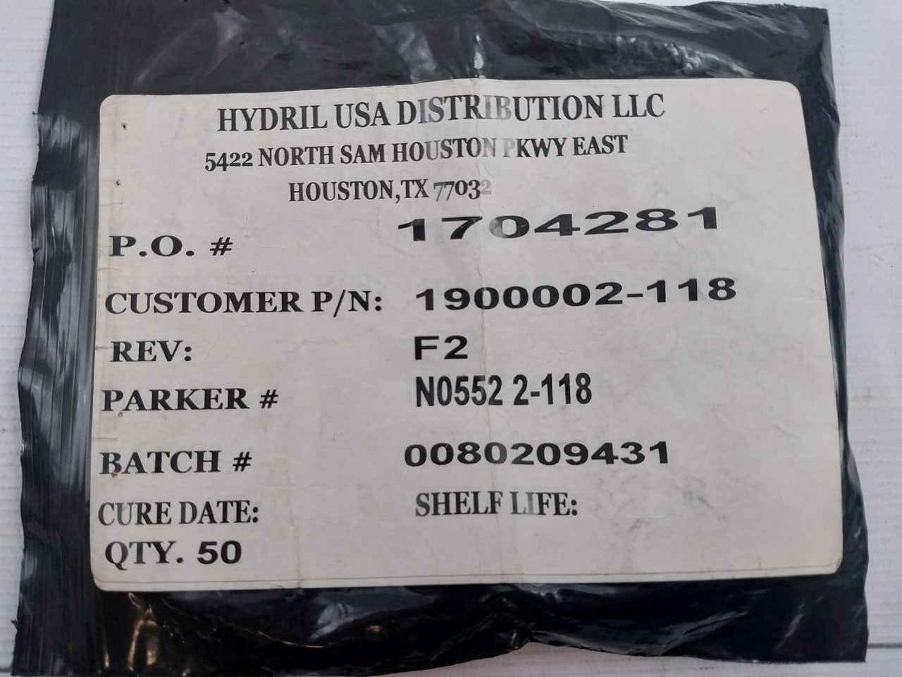 Lot Of 10X Hydril 1900002-118 O-ring Rev F2