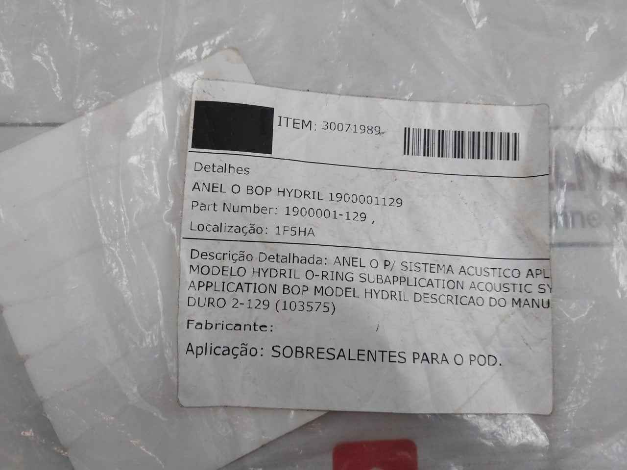 Lot Of 10X Hydril 1900002-129 O-ring 90 Duro 2-129 (103575) 1900001-129