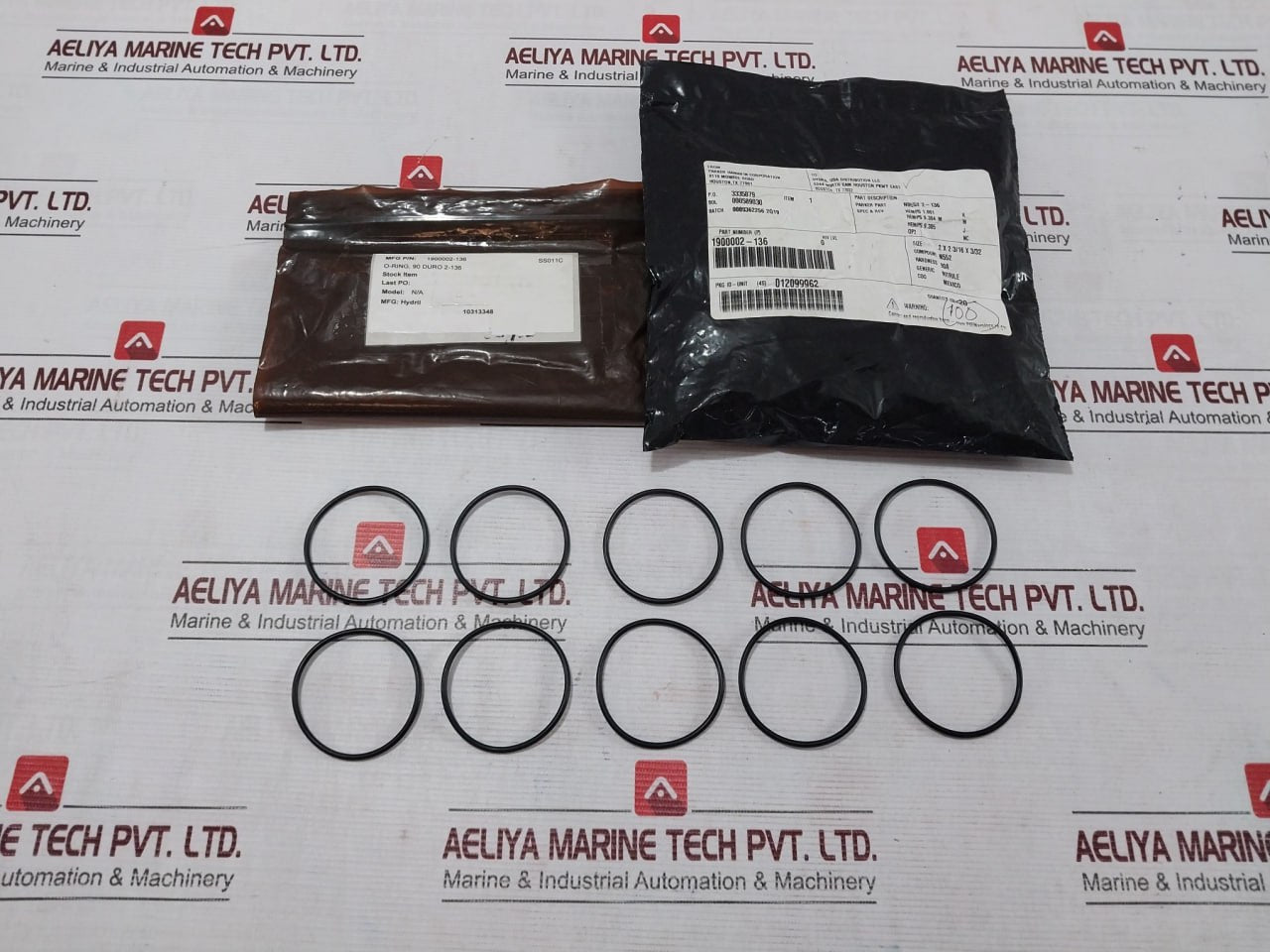 Lot of 10X HYDRIL 1900002-136 Seal O-Ring 90 DURO 2-136 2 X 2 3/16 X 3/32 90A