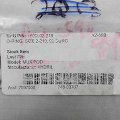 Lot Of 10X Hydril 1900002-219 O-ring Size 2-219, 90 Duro 219 4177-90