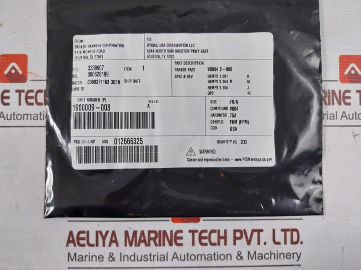 Lot Of 10X HYDRIL 1900009-008 O-ring Seal 75 DURO 2-008