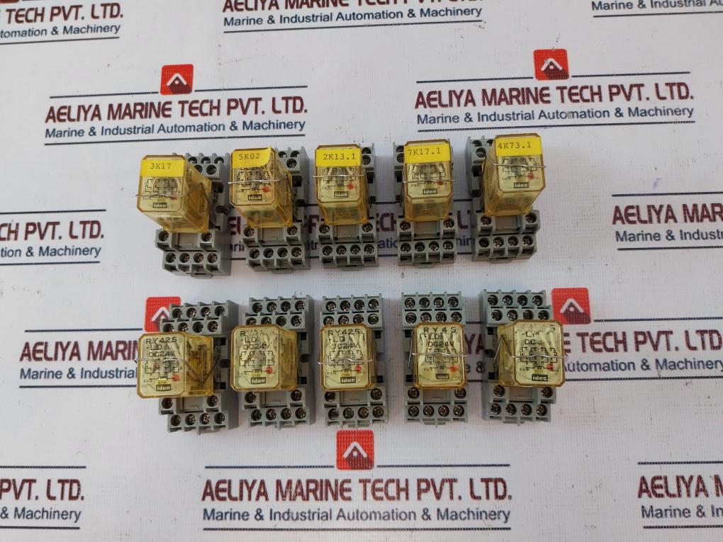 Lot Of 10X Idec Ry42S-ld General Purpose Relay With Base Sy4S-05C, 24Vdc