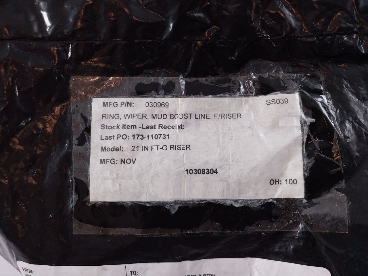 Lot Of 10X Nov 030969 Wiper Mud Boost Line F/Riser Ring 21 In Ft-g Ss039