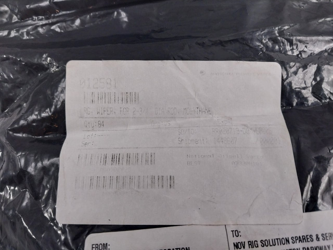 Lot Of 10X Parker 012581 Wiper Ring Seal 2-3/4 X 3-1/4 90A 4615Shd02750