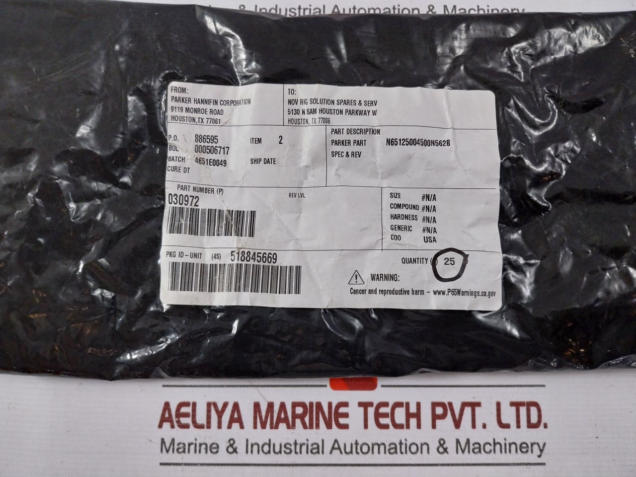 Lot Of 10X Parker Hannifin 030972 Seal Ring N65125004500N562B