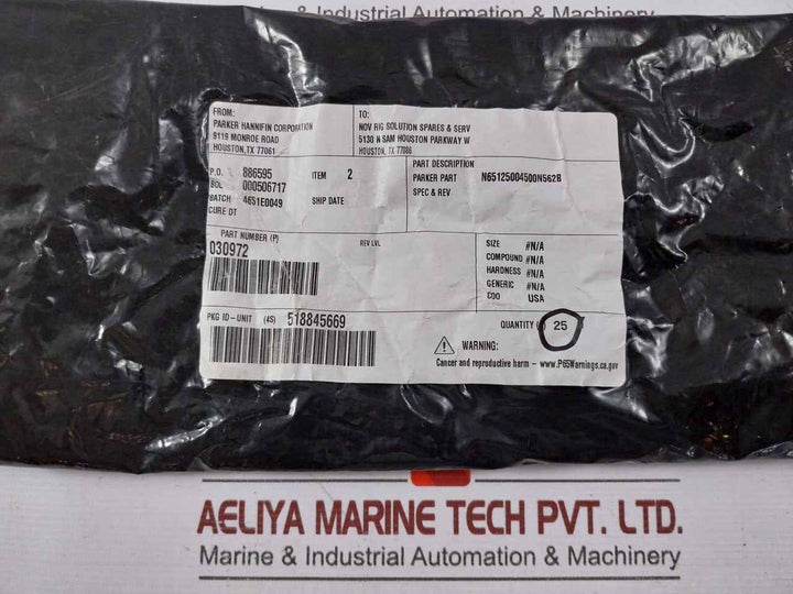 Lot Of 10X Parker Hannifin 030972 Seal Ring N65125004500N562B