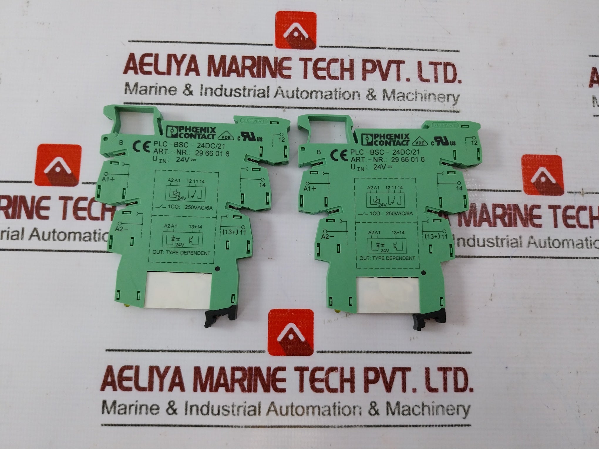 Lot of 10X Phoenix Contact 29 66 01 6 Power Relay With Socket PLC-BSC-24DC/21