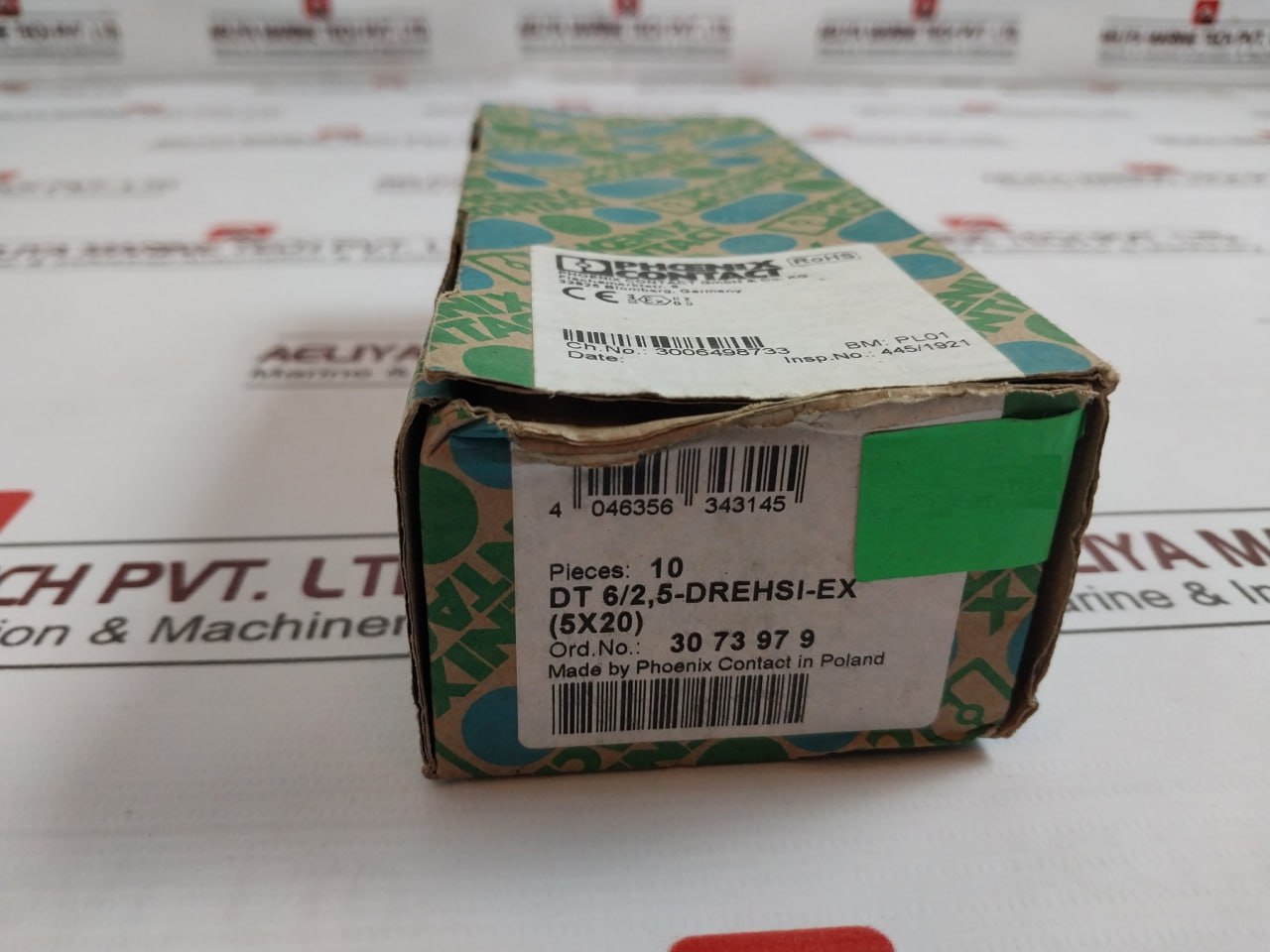 Lot Of 10X Phoenix Contact Dt 6/2,5-drehsi-ex (5X20) Fuse Terminal Block 600V 10A 24-12 Awg