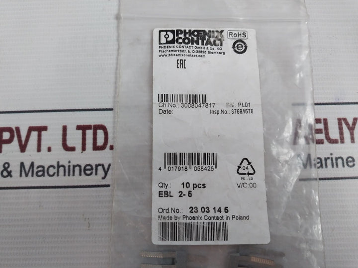 Lot Of 10X PHOENIX CONTACT EBL 2-5 Insertion Bridge