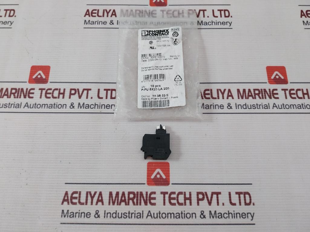 Lot Of 10X Phoenix Contact P-fu 5X20 La 250 Fuse Plug 250V/300V 10A
