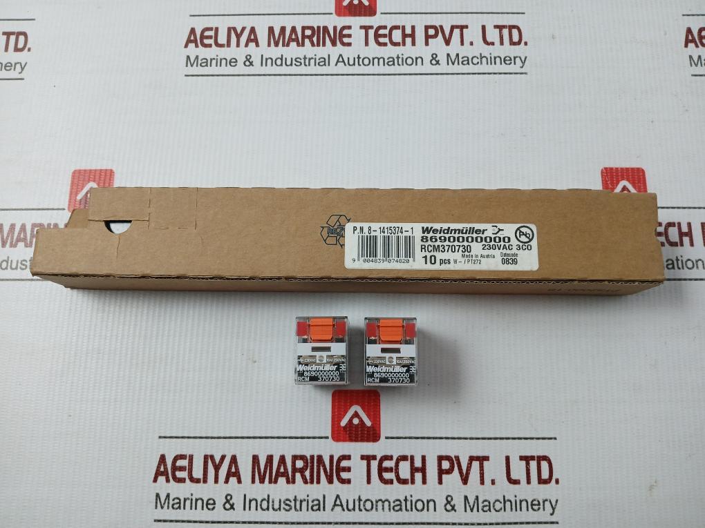 Lot Of 10X Power Relay 250 Vac 60Hz Weidmuller Rcm370730