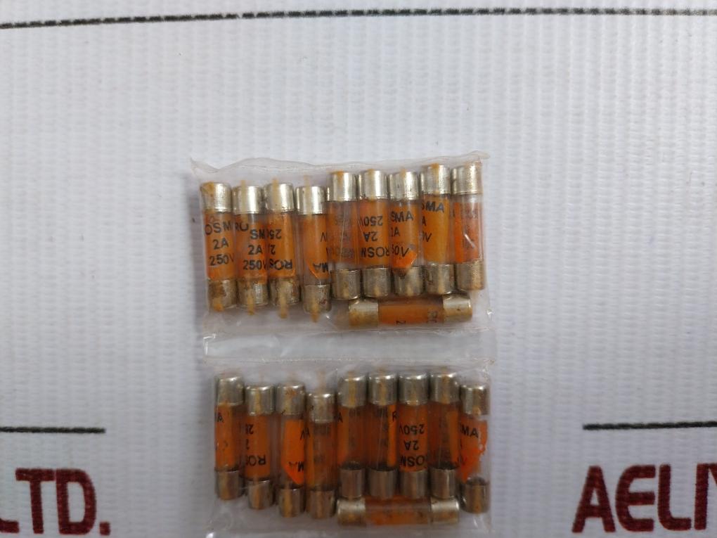 Lot Of 10X Rosma Cylindrical Cartridge Fuse 2A 250V