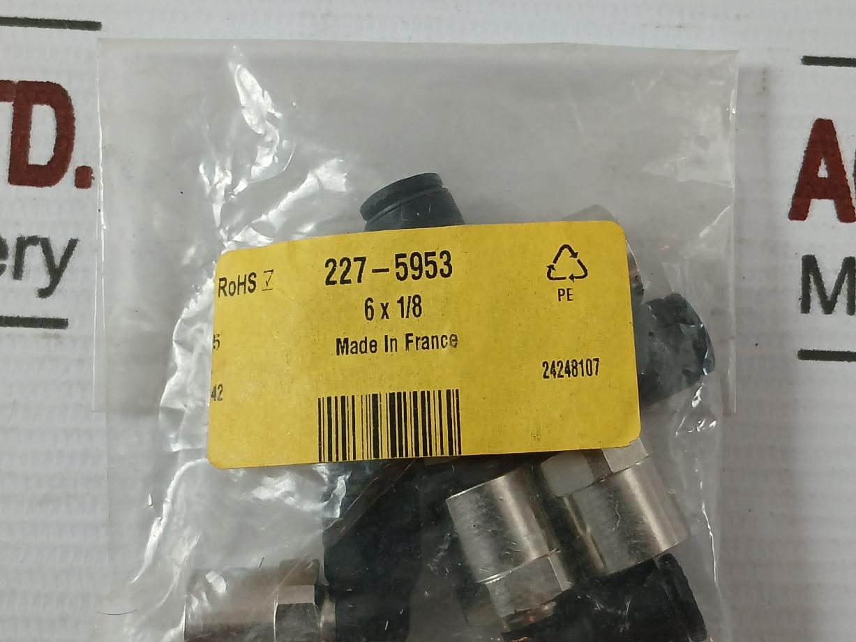Lot of 10X RS 227-5953 Elbow Threaded Adaptor 6 X 1/8