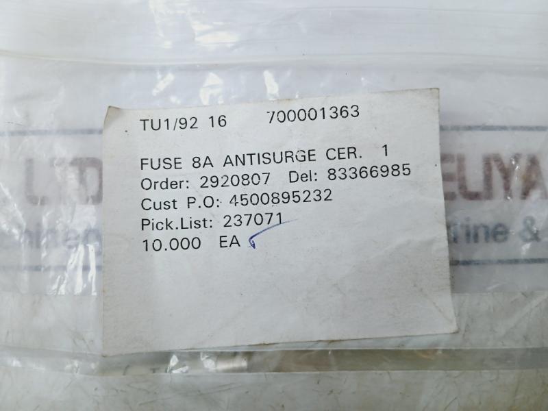 Lot Of 10X Siba 70 065 65 8 A Antisurge Cartridge Fuse Time Delay 700001363