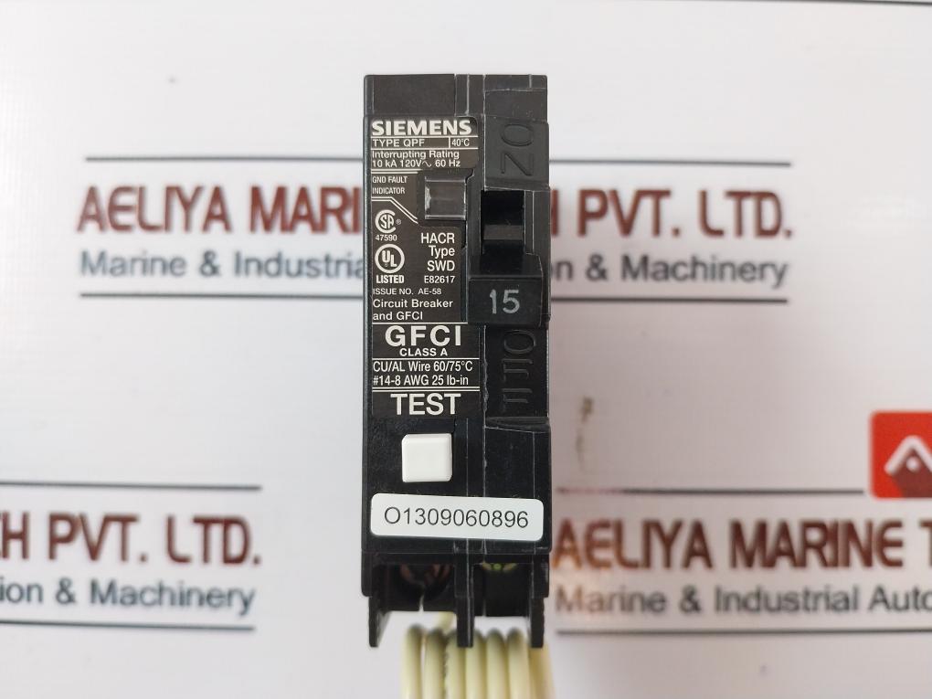 Lot Of 10X Siemens Qf115 Ground Fault Circuit Breaker 1 Pole 15A 10Ka 120- 60Hz