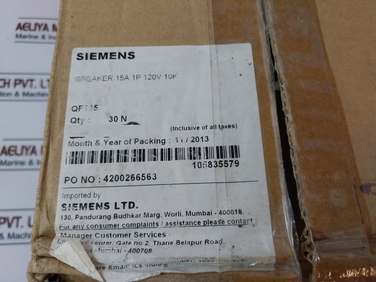 Lot Of 10X Siemens Qf115 Ground Fault Circuit Breaker 1 Pole 15A 10Ka 120- 60Hz