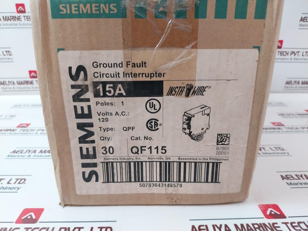 Lot Of 10X Siemens Qf115 Ground Fault Circuit Breaker 1 Pole 15A 10Ka 120- 60Hz