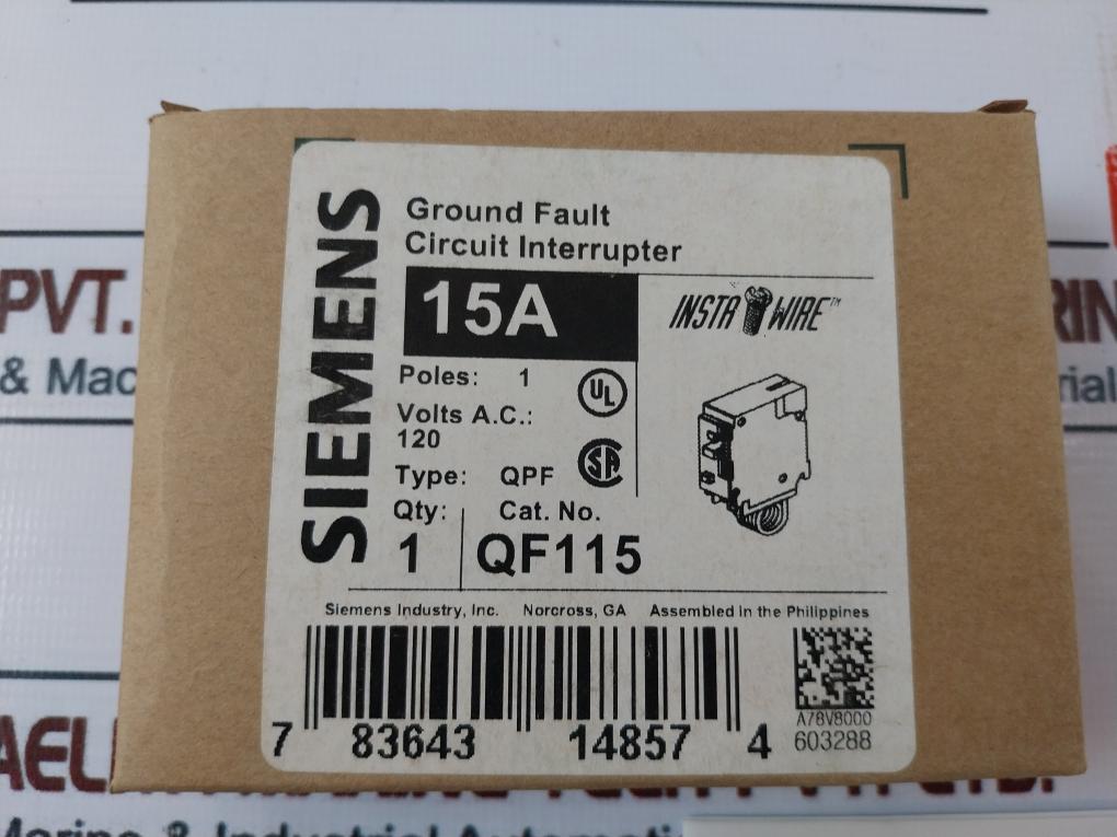 Lot Of 10X Siemens Qf115 Ground Fault Circuit Breaker 1 Pole 15A 10Ka 120- 60Hz