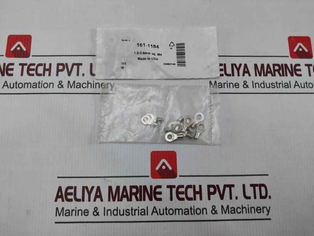 Lot Of 10X Te Connectivity 161-1184 Uninsulated Ring Terminal 1.0-2.6Mm Sq.M4